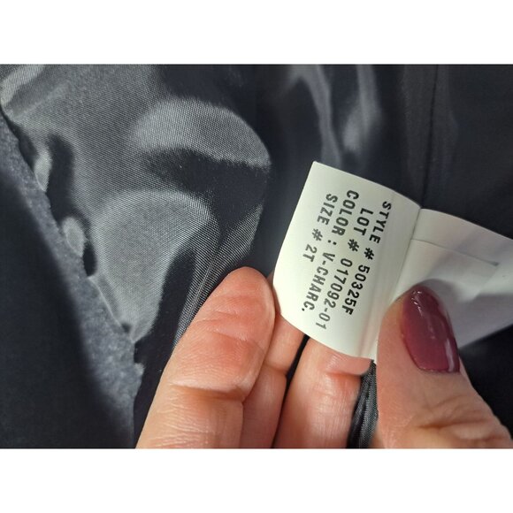 Rothschild Girls 2T Gray Wool Coat Faux Fur Collar & Rosette Buttons Vintage - Picture 10 of 10